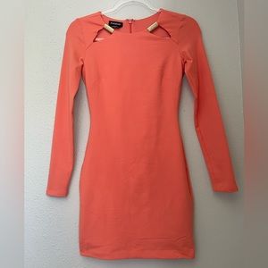 Bebe coral fitted Xsmall Dress